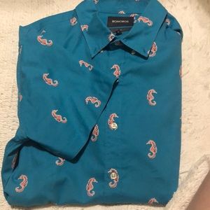 Men’s Bonobos Stretch Riviera Seahorse Print Shirt